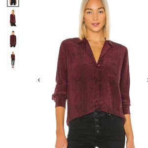 Rebel Red Python Silk Blouse by Rails